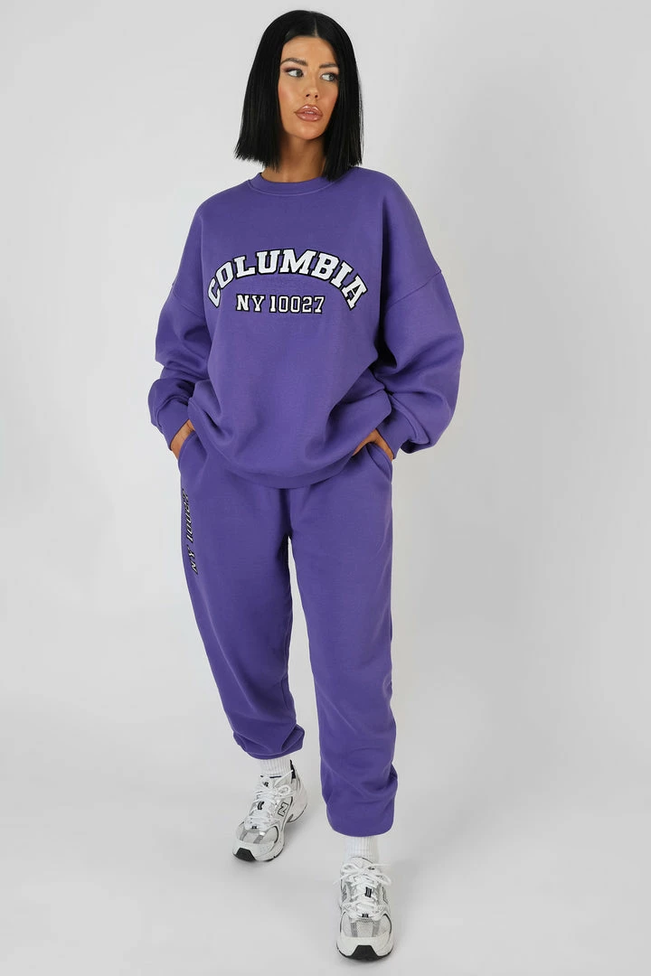 Kaiia EMBROIDERED SLOGAN 90'S JOGGER PURPLE 3 Kaiia EMBROIDERED SLOGAN 90'S JOGGER PURPLE