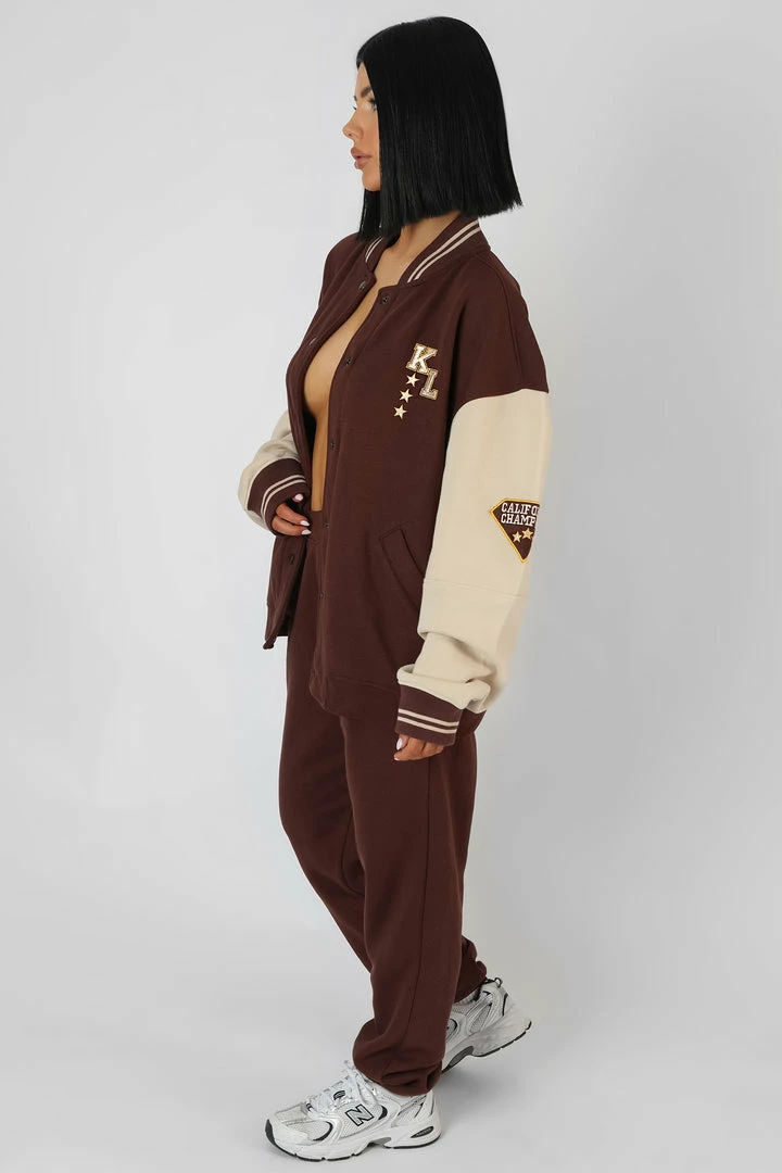 KAIIA VARSITY 90'S JOGGER CHOCOLATE CLOTHING 5 KAIIA VARSITY 90'S JOGGER CHOCOLATE CLOTHING