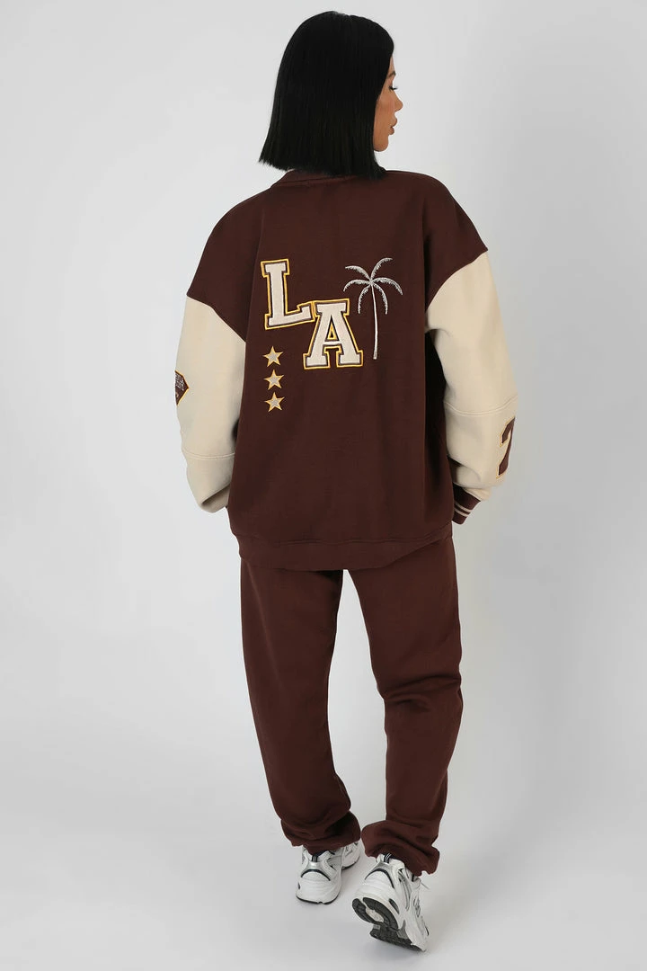 KAIIA VARSITY 90'S JOGGER CHOCOLATE CLOTHING 6 KAIIA VARSITY 90'S JOGGER CHOCOLATE CLOTHING