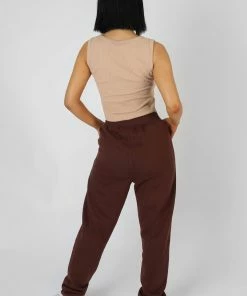 Kaiia V NECK SLEEVELESS RIBBED CROP TOP CAMEL CLOTHING