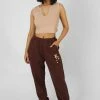 Kaiia V NECK SLEEVELESS RIBBED CROP TOP CAMEL CLOTHING