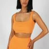 Kaiia SQUARE NECK RIBBED CROP TOP MANGO CLOTHING