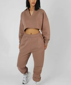 Kaiia OVERSIZED CROPPED POLO SHIRT FRAPPE
