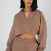 Kaiia OVERSIZED CROPPED POLO SHIRT FRAPPE