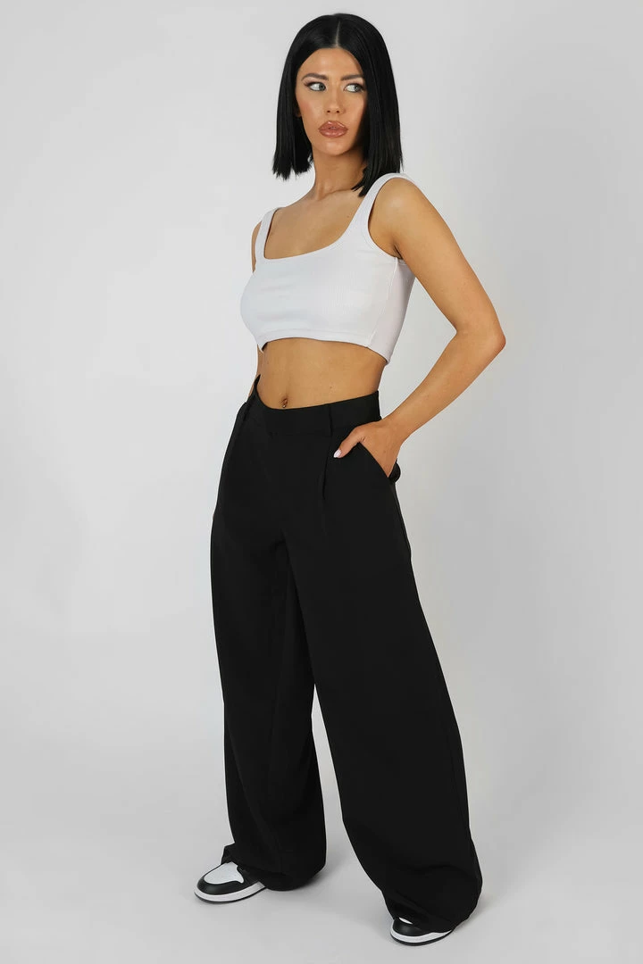 Kaiia SQUARE NECK RIBBED CROP TOP ECRU 5 Kaiia SQUARE NECK RIBBED CROP TOP ECRU