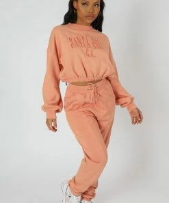 Kaiia CLOTHING SEAM FRONT 90S JOGGERS PEACH
