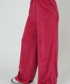 Kaiia CLOTHING TOWELLING WIDE LEG JOGGERS PINK