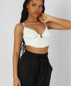Kaiia U TRIM CORSET BRALET IVORY CLOTHING
