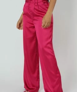 Kaiia SATIN WIDE LEG TAILORED TROUSERS PINK 13 Kaiia SATIN WIDE LEG TAILORED TROUSERS PINK