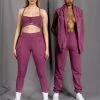 Kaiia ATHLEISURE SEAM FRONT RIBBED LEGGINGS PURPLE CLOTHING 2 Kaiia ATHLEISURE SEAM FRONT RIBBED LEGGINGS PURPLE CLOTHING