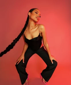 Kaiia CLOTHING CHAIN DETAIL TROUSER BLACK