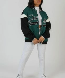 Kaiia SEATTLE VARSITY JACKET FOREST GREEN CLOTHING 12 Kaiia SEATTLE VARSITY JACKET FOREST GREEN CLOTHING