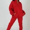 Kaiia CLOTHING SEAM FRONT 90S JOGGERS RED