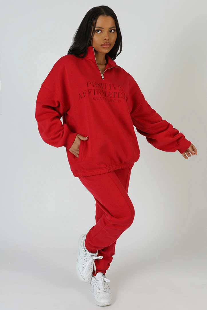 Kaiia CLOTHING SEAM FRONT 90S JOGGERS RED 5 Kaiia CLOTHING SEAM FRONT 90S JOGGERS RED