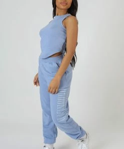 Kaiia DIPPED HEM RACER TOP BLUEBELL