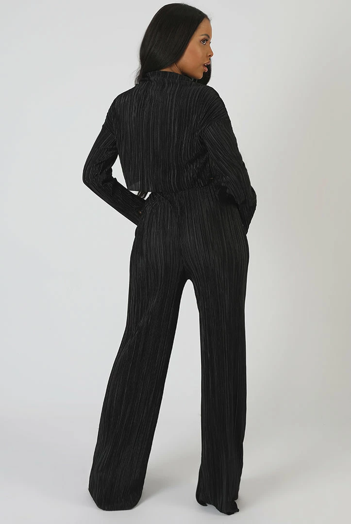 Kaiia PLISSE CROP TOP BLACK 5 Kaiia PLISSE CROP TOP BLACK