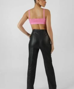 Kaiia TRIANGLE KNITTED BRALET PINK CLOTHING