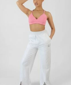 Kaiia CLOTHING TRIANGLE RIBBED BRALET PINK