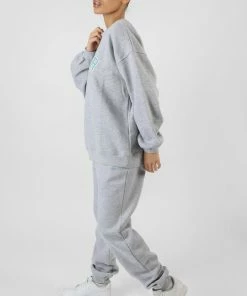 Kaiia OVERSIZED FIT DENVER PRINT SEAM DETAIL JOGGERS GREY