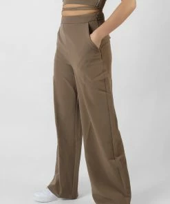 Kaiia CLOTHING HIGH WAIST WIDE LEG TROUSER TAUPE 11 Kaiia CLOTHING HIGH WAIST WIDE LEG TROUSER TAUPE