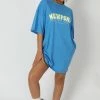 Kaiia NEWPORT GRAPHIC T-SHIRT DRESS BLUE CLOTHING