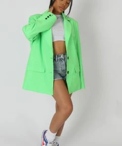 Kaiia OVERSIZED MASCULINE BLAZER JACKET GREEN