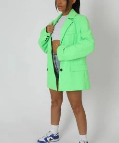 Kaiia OVERSIZED MASCULINE BLAZER JACKET GREEN
