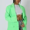 Kaiia OVERSIZED MASCULINE BLAZER JACKET GREEN