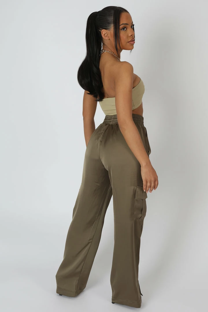 Kaiia LOOP RUCHING CHAIN STRAP BRA TOP SAGE 5 Kaiia LOOP RUCHING CHAIN STRAP BRA TOP SAGE