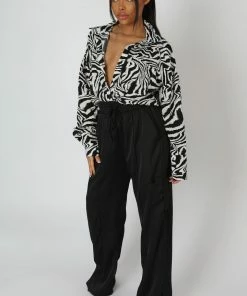 Kaiia CLOTHING PSYCHEDELIC PRINTED OVERSIZED SHIRT MONOCHROME
