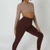 Kaiia CLOTHING SCOOP STIRRUP CORSET LEGGING CHOCOLATE