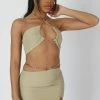 Kaiia CHAIN WAIST MINI SKIRT SAGE CLOTHING