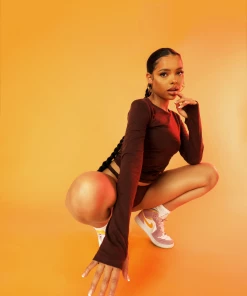 Kaiia CLOTHING V FRONT KNICKER CHOCOLATE