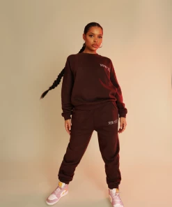 Kaiia CLOTHING NEW YORK OVERSIZED SWEATSHIRT CHOCOLATE