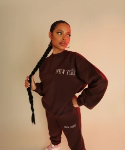 Kaiia NEW YORK 90S JOGGERS CHOCOLATE