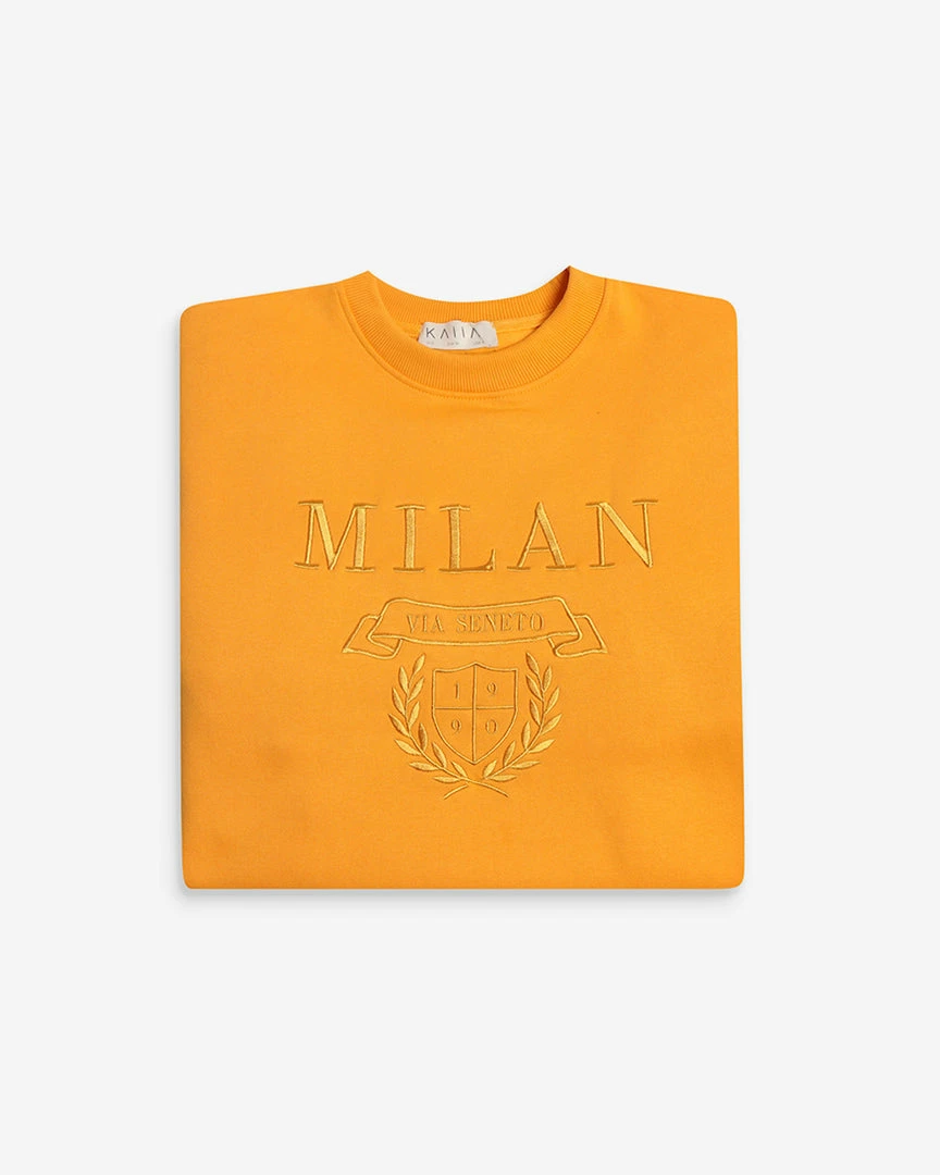 Kaiia CLOTHING MILAN TONAL EMBROIDERED SWEATSHIRTS MANGO 4 Kaiia CLOTHING MILAN TONAL EMBROIDERED SWEATSHIRTS MANGO