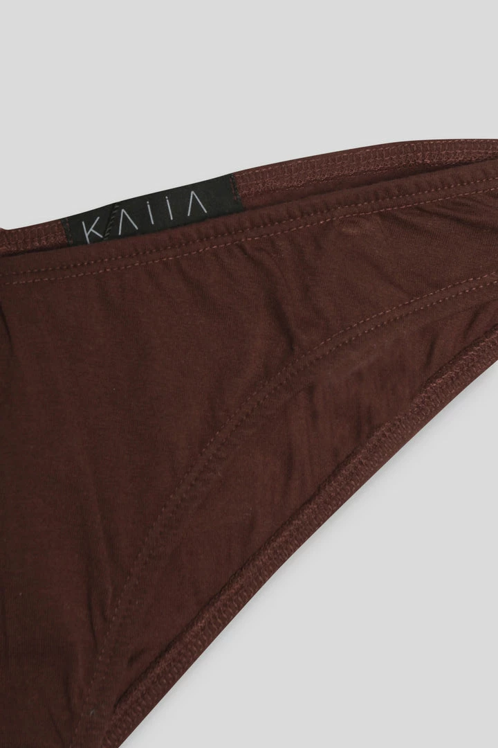 Kaiia CLOTHING CURVE V FRONT KNICKER CHOCOLATE 4 Kaiia CLOTHING CURVE V FRONT KNICKER CHOCOLATE