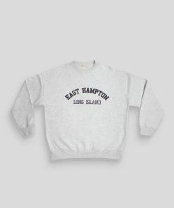 Kaiia EAST HAMPTON EMBROIDERED OVERSIZED SWEATSHIRT OATMEAL MARL CLOTHING