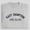 Kaiia EAST HAMPTON EMBROIDERED OVERSIZED SWEATSHIRT OATMEAL MARL CLOTHING