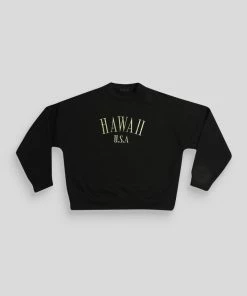 Kaiia HAWAII EMBROIDERED SWEATSHIRT BLACK CLOTHING