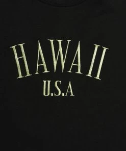 Kaiia HAWAII EMBROIDERED SWEATSHIRT BLACK CLOTHING