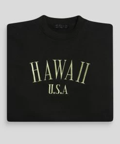 Kaiia HAWAII EMBROIDERED SWEATSHIRT BLACK CLOTHING