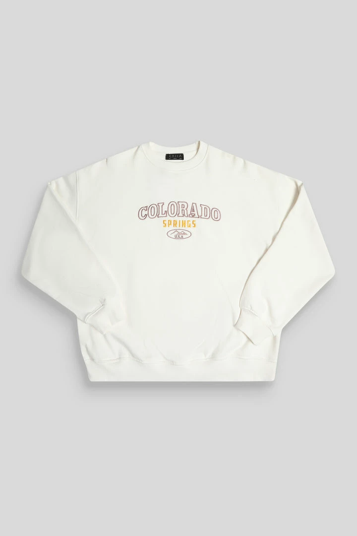 Kaiia COLORADO SPRINGS OVERSIZED SWEATSHIRT ECRU CLOTHING 4 Kaiia COLORADO SPRINGS OVERSIZED SWEATSHIRT ECRU CLOTHING