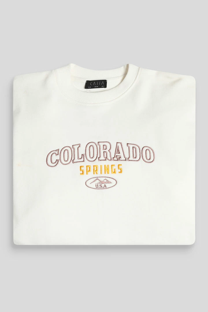 Kaiia COLORADO SPRINGS OVERSIZED SWEATSHIRT ECRU CLOTHING 9 Kaiia COLORADO SPRINGS OVERSIZED SWEATSHIRT ECRU CLOTHING