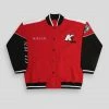 Kaiia MOTOCROSS VARSITY BOMBER JACKET RED