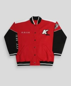 Kaiia MOTOCROSS VARSITY BOMBER JACKET RED