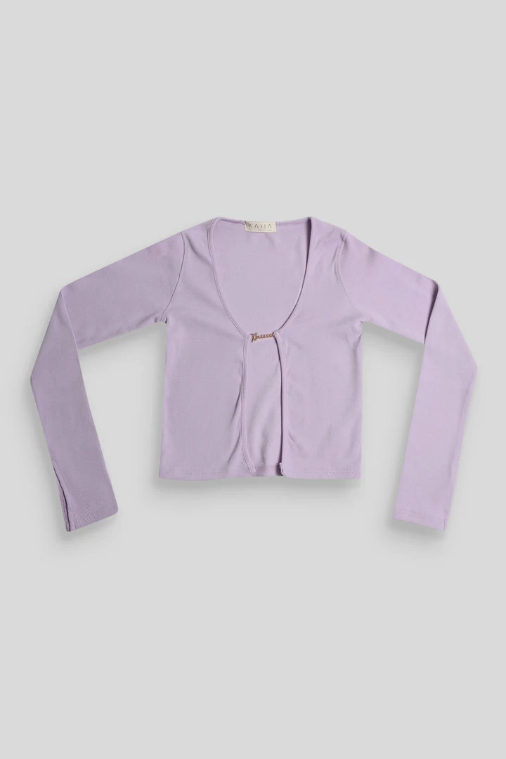 CLOTHING KAIIA TRIM RIBBED TOP LILAC 7 CLOTHING KAIIA TRIM RIBBED TOP LILAC