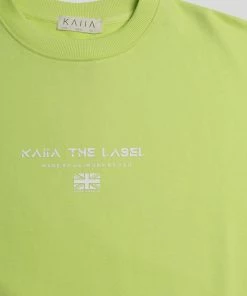 Kaiia GRAPHIC OVERSIZED SWEATSHIRT LIME CLOTHING
