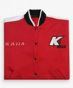 Kaiia MOTOCROSS VARSITY BOMBER JACKET RED