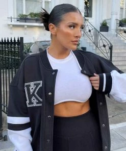 CLOTHING KAIIA LOGO VARSITY JACKET BLACK